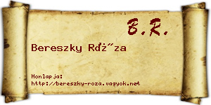 Bereszky Róza névjegykártya